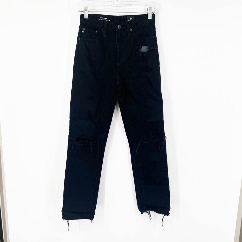 AG Adriano Goldschmied The Phoebe Vintage High Waisted Tapered Leg Jeans Black